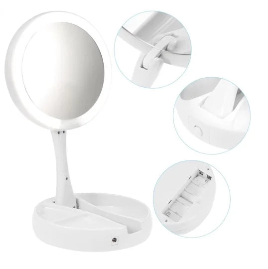 Espelho Dupla Face SmartMirror com Compartimento e Luz de Led