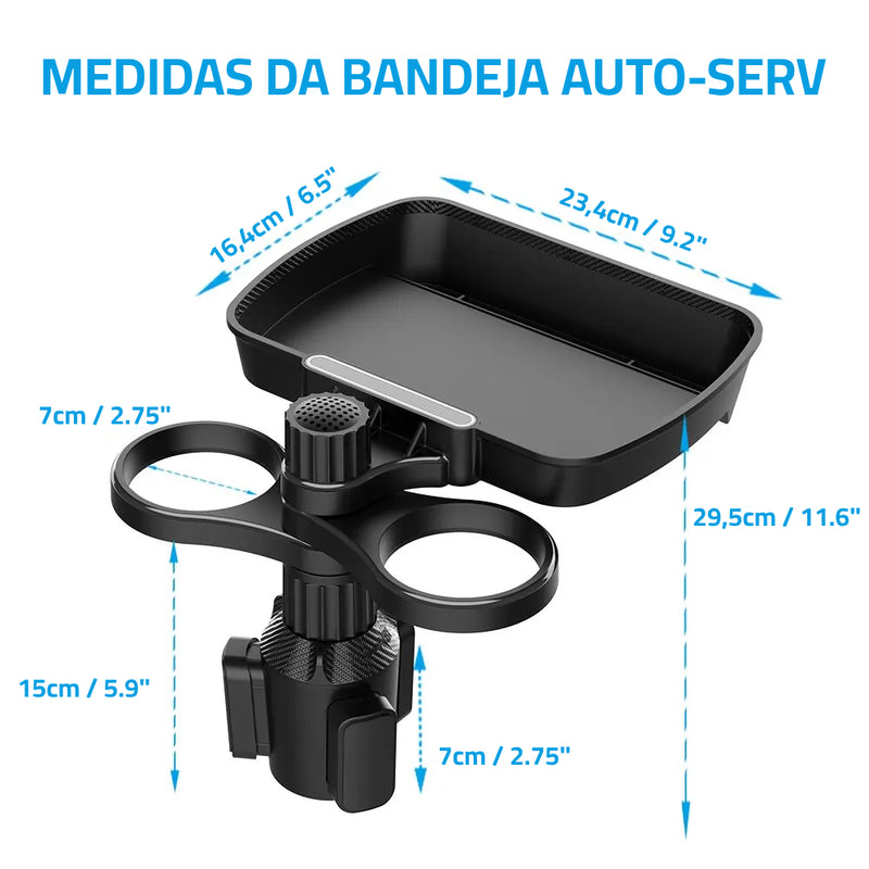 Bandeja Auto-Serv - Bandeja com Suporte para Copos