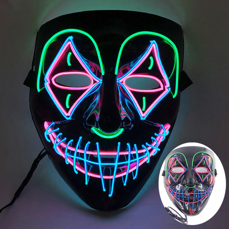 Máscara de Led Halloween - Crazy Neon Face