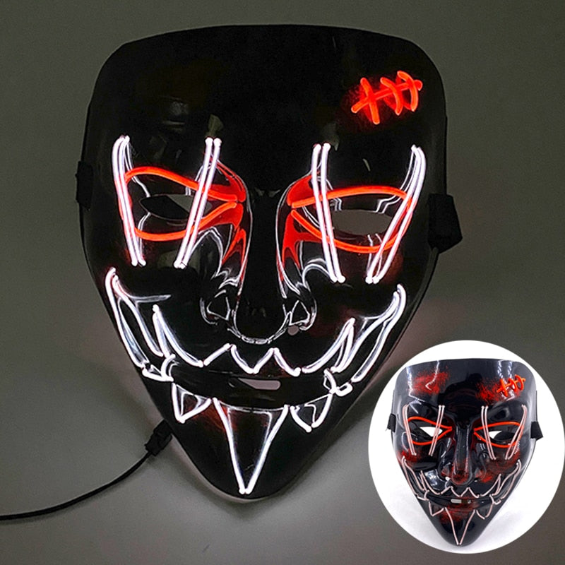 Máscara de Led Halloween - Crazy Neon Face