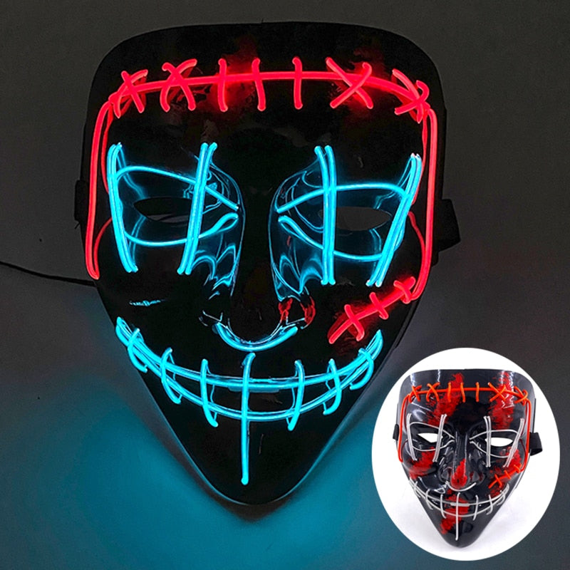 Máscara de Led Halloween - Crazy Neon Face