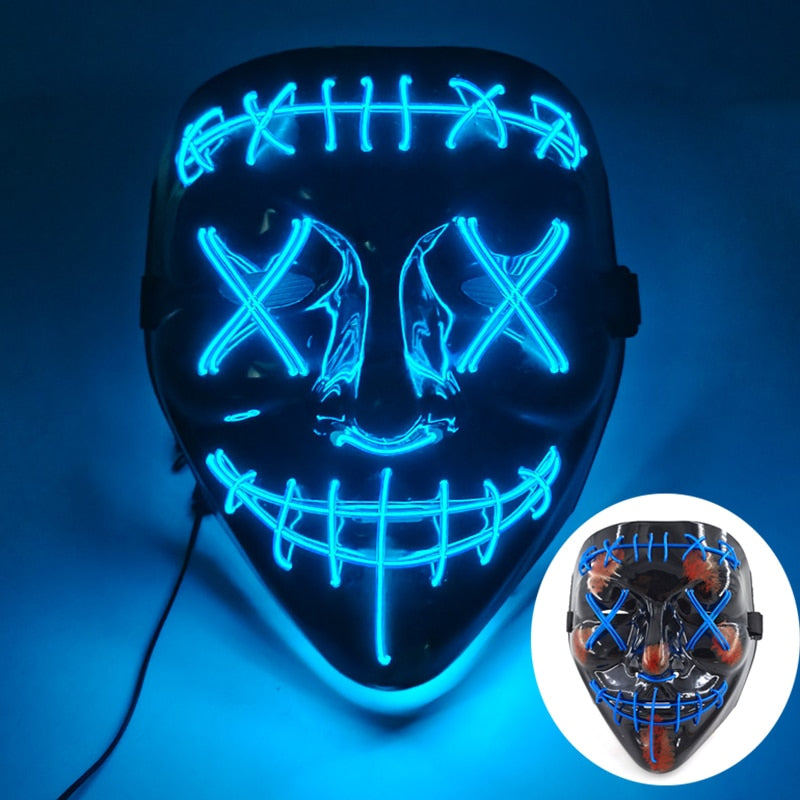 Máscara de Led Halloween - Crazy Neon Face