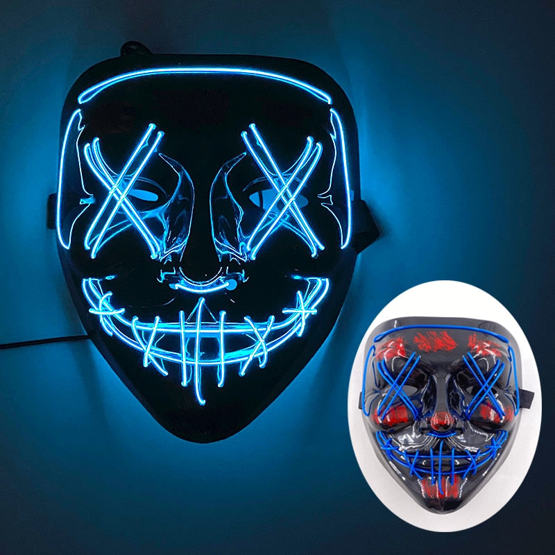 Máscara de Led Halloween - Crazy Neon Face