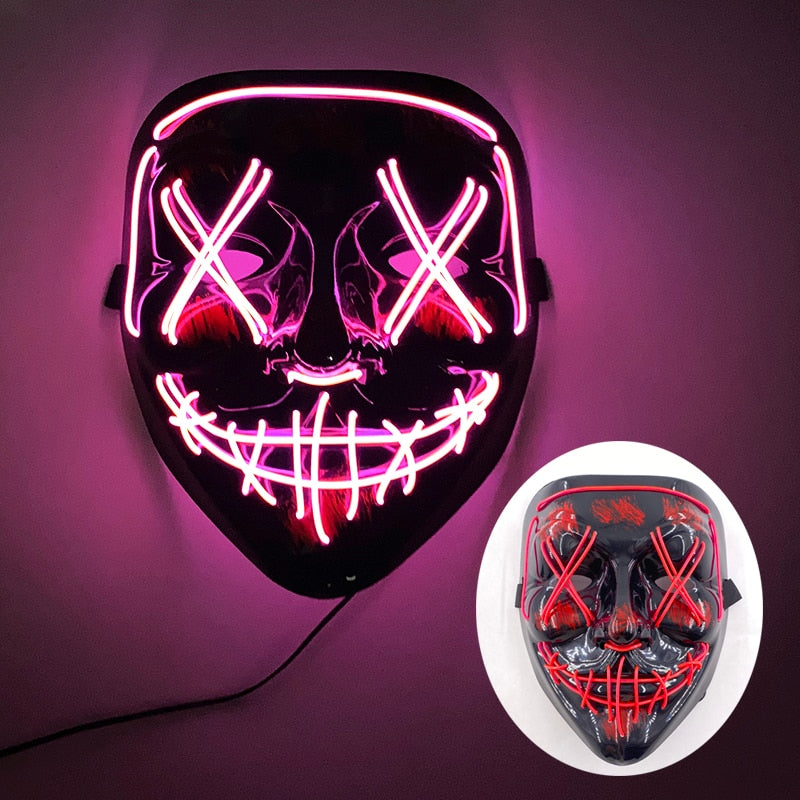 Máscara de Led Halloween - Crazy Neon Face