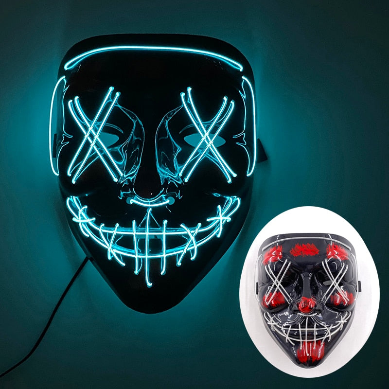 Máscara de Led Halloween - Crazy Neon Face