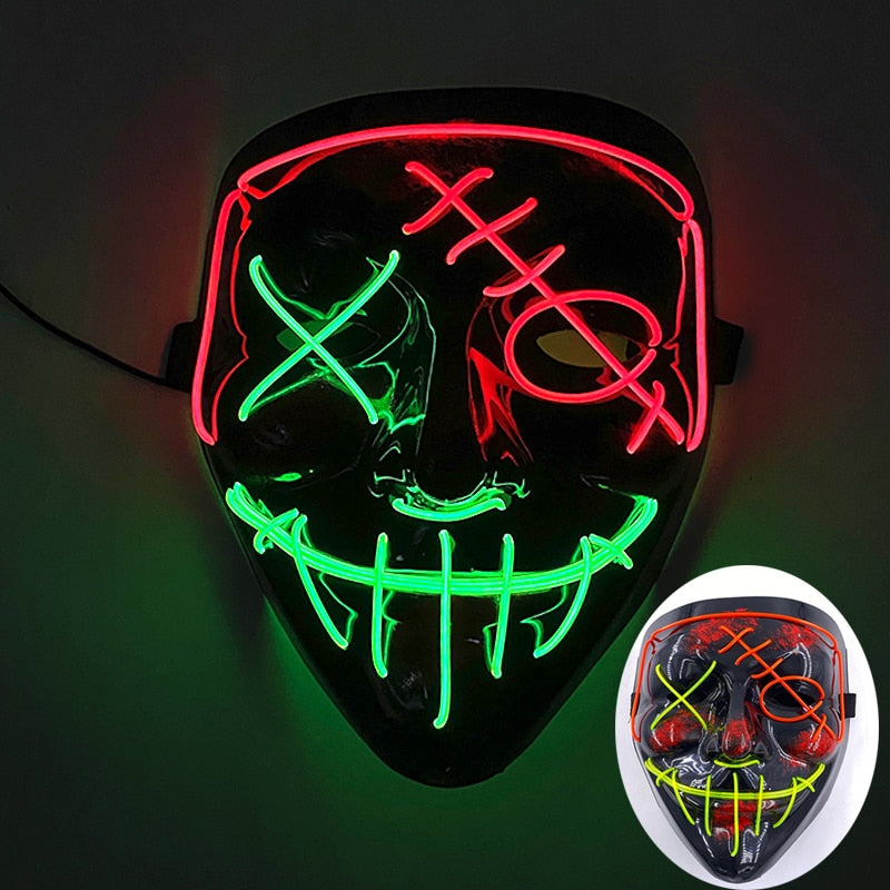 Máscara de Led Halloween - Crazy Neon Face