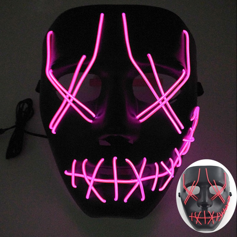 Máscara de Led Halloween - Crazy Neon Face