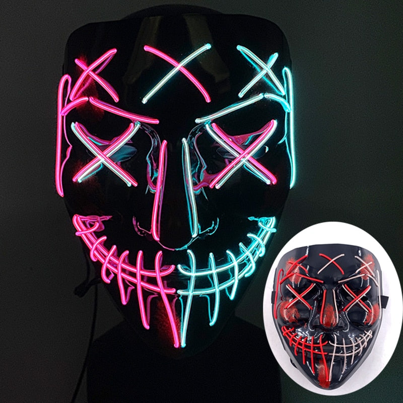 Máscara de Led Halloween - Crazy Neon Face