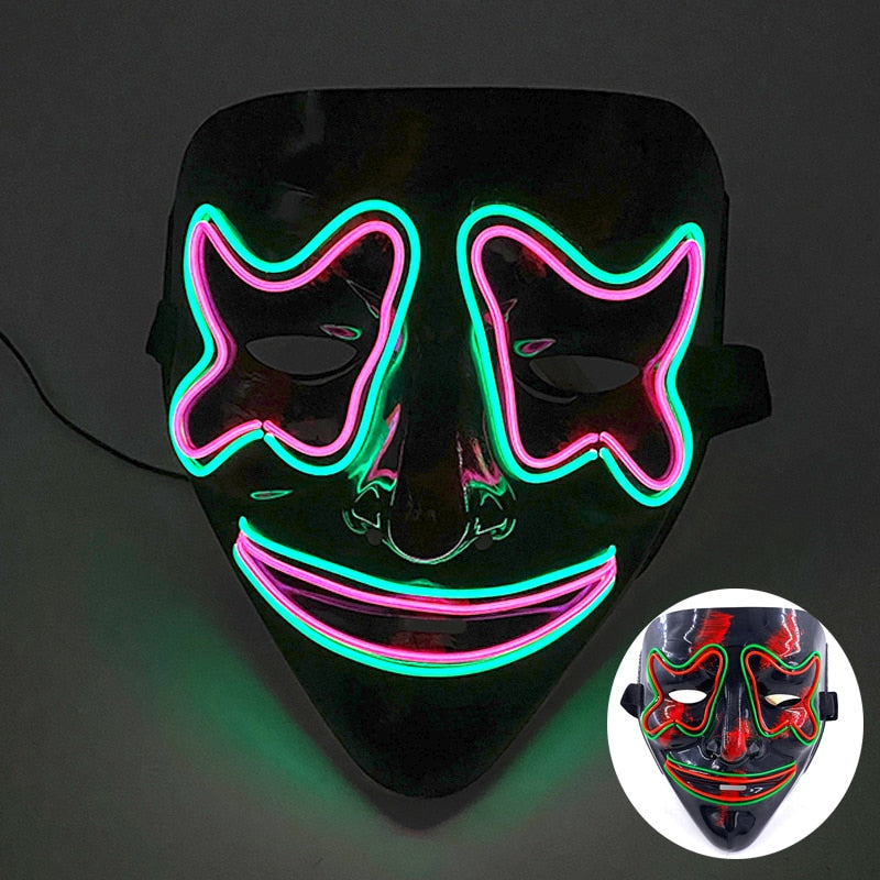 Máscara de Led Halloween - Crazy Neon Face