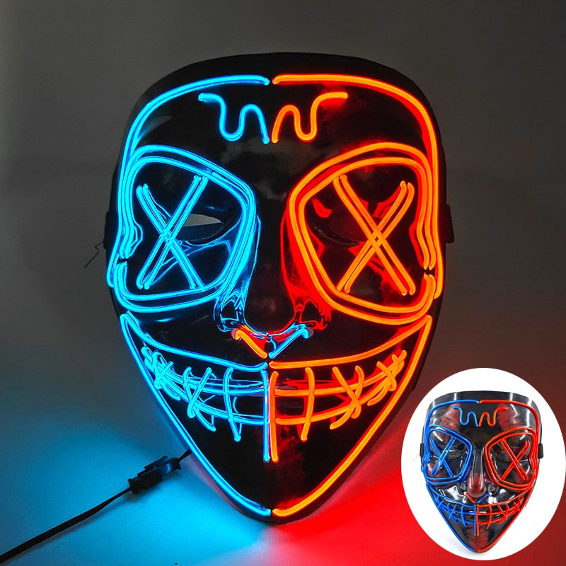 Máscara de Led Halloween - Crazy Neon Face