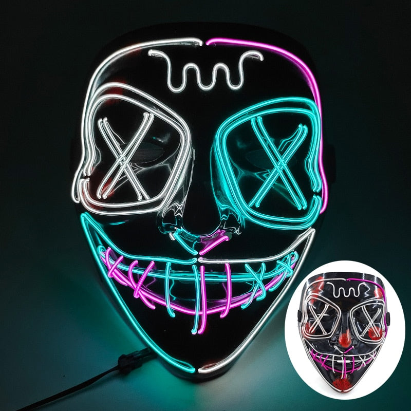 Máscara de Led Halloween - Crazy Neon Face