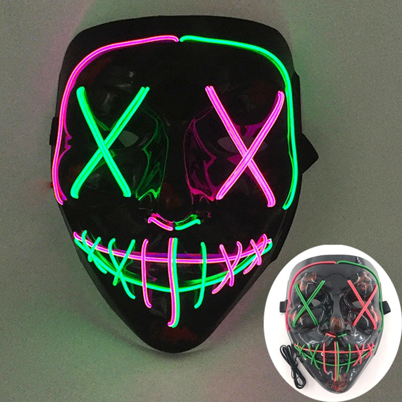 Máscara de Led Halloween - Crazy Neon Face