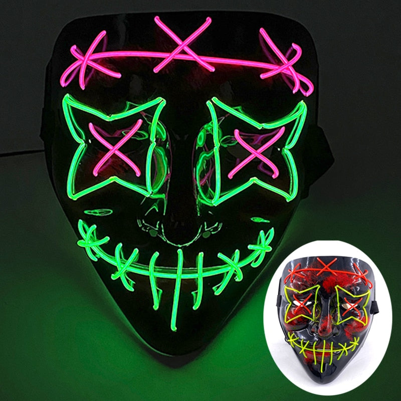 Máscara de Led Halloween - Crazy Neon Face