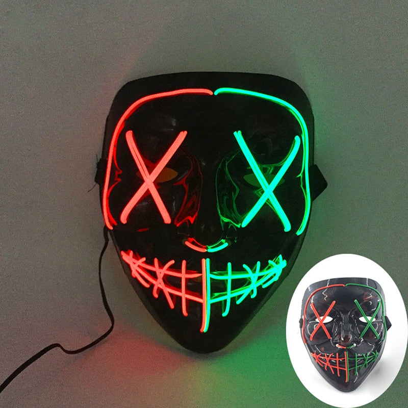 Máscara de Led Halloween - Crazy Neon Face