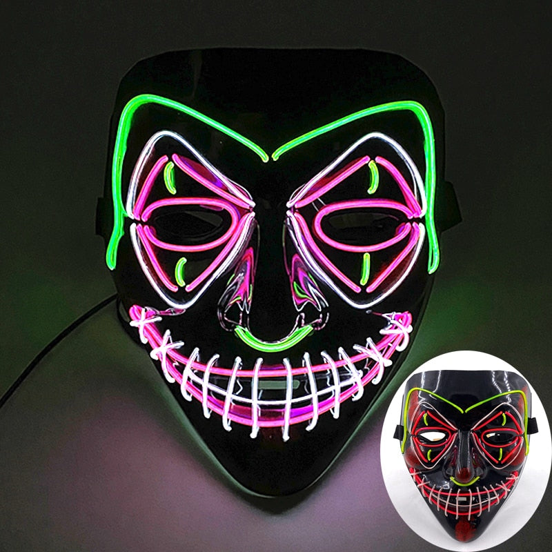 Máscara de Led Halloween - Crazy Neon Face