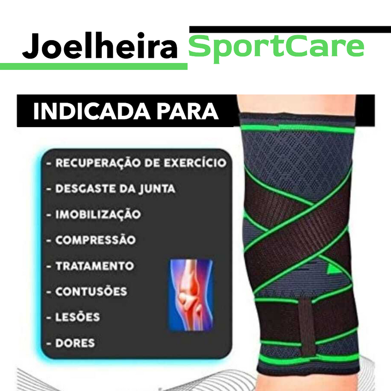 Joelheira Ajustável  SportCare - Compressão e Tensor de Joelho - Reforço Patelar