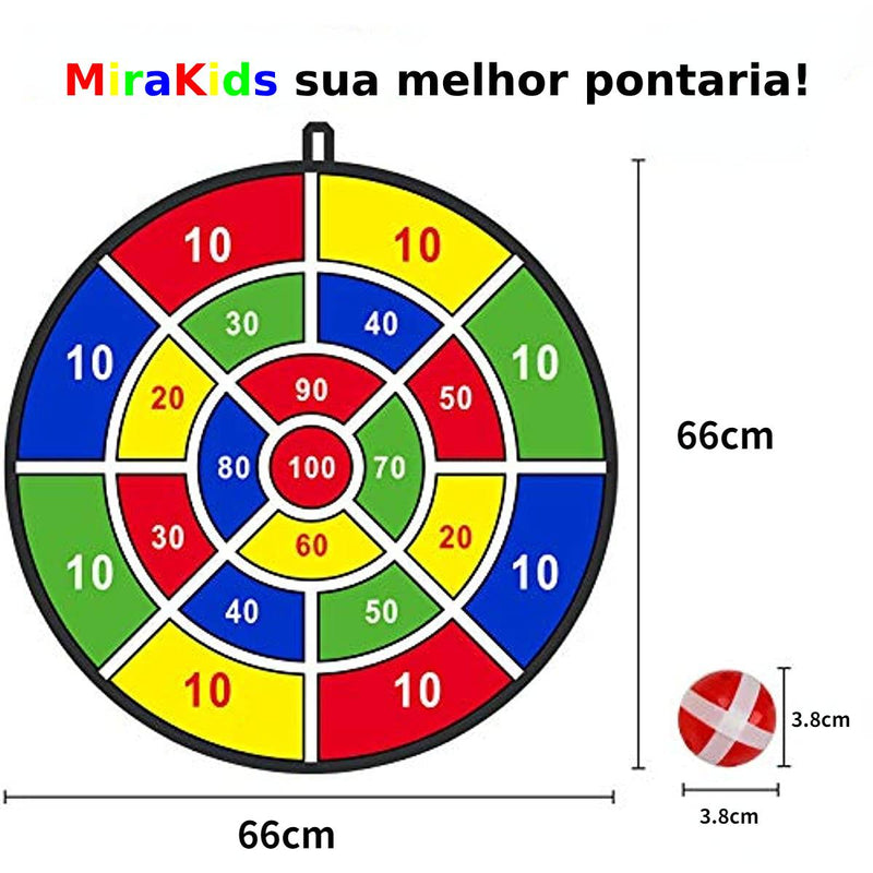 Jogo MiraKids - Alvo em Tecido com dardos de bolinhas macias com velcro