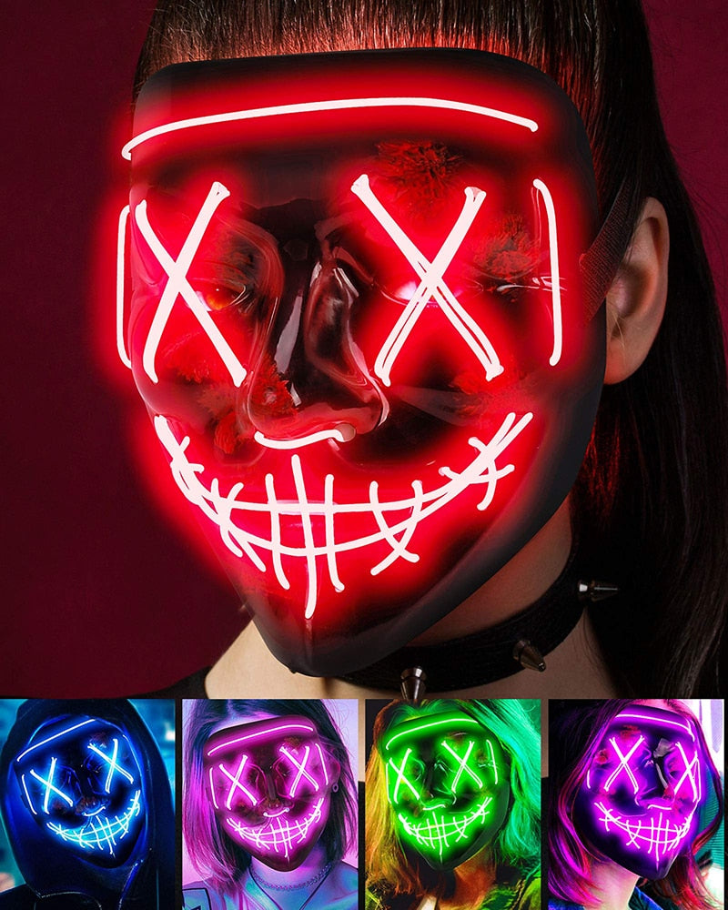 Máscara de Led Halloween - Crazy Neon Face